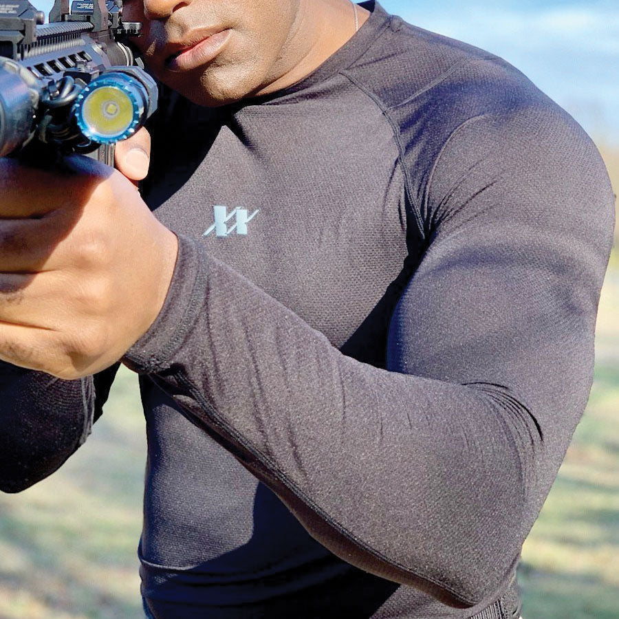 221B Tactical Maxx-Dri Silver Elite Long Sleeve Shirt Black-Tactical Source LLC