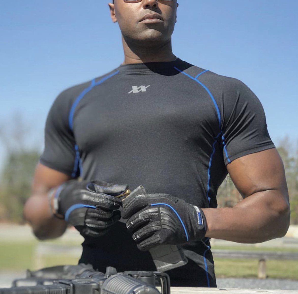 221B Tactical Maxx-Dri Silver Elite T-Shirt Black/Blue-Tactical Source LLC