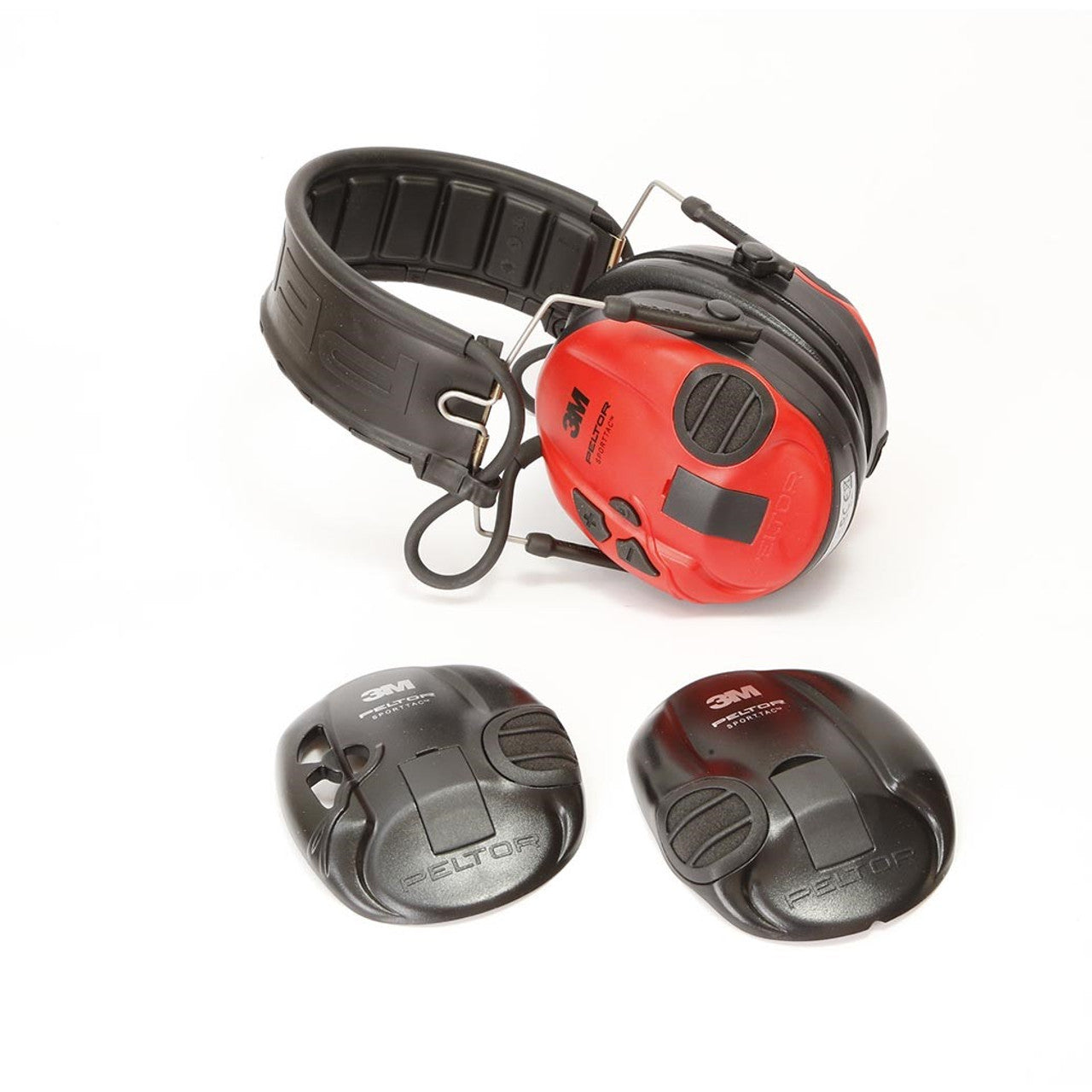 3M Peltor SportTac Shooting Model Folding Headband Interchangeable Red and Black-Tactical Source LLC
