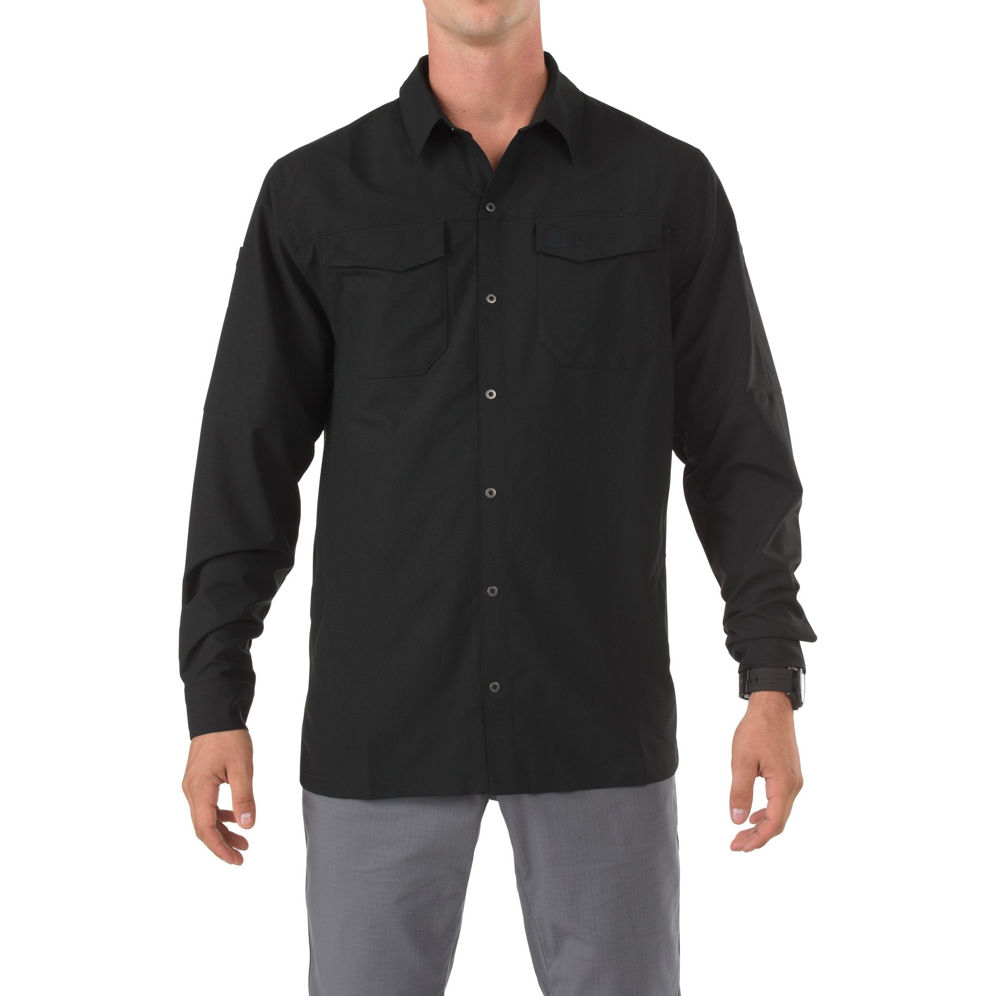 5.11 Freedom Flex Woven Long Sleeve Shirt Black-Tactical Source LLC