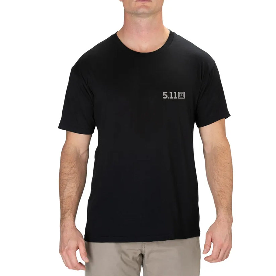 5.11 Tactical Cut Above Tee Short Sleeve Shirt Black-Tactical Source LLC