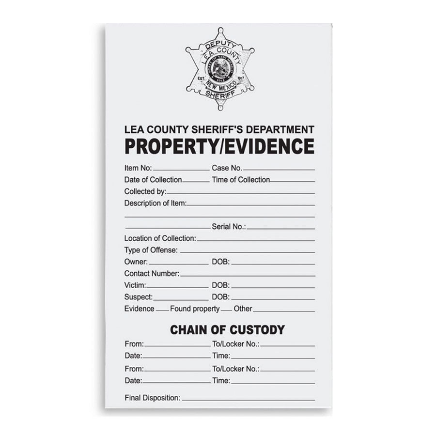 Arrowhead Forensics Evidence "Custom" Chain of Custody Label 4” x 6” - 100/pk-Tactical Source LLC