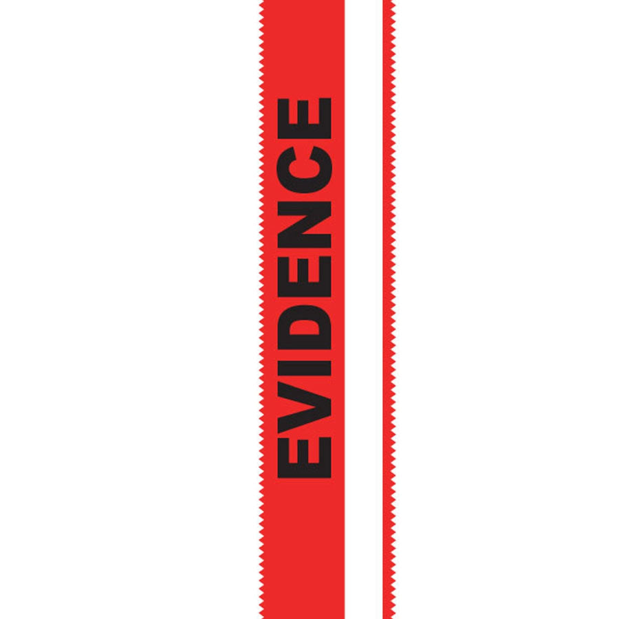 Arrowhead Forensics SealGuard Split Back Evidence Tape Red/White Stripe ”Evidence” Imprint - 1.375" x 108'-Tactical Source LLC