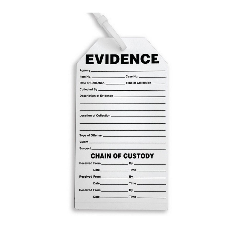 Arrowhead Forensics Sureseal Adhesive Combo Tag & Labels - ”Evidence Chain of Custody” - 3.5" x 6" - 100 labels/pk-Tactical Source LLC