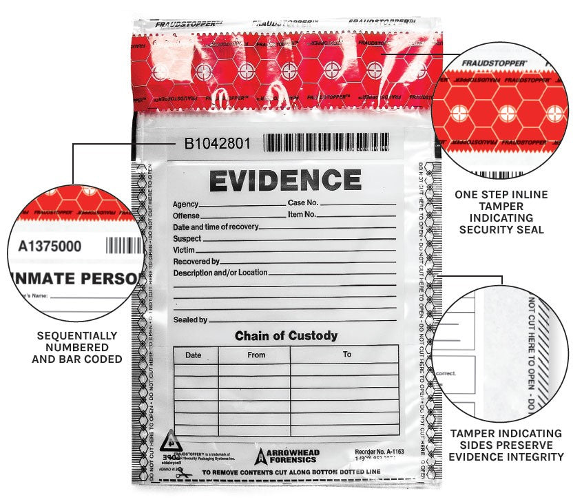 Arrowhead Forensics SureSeal Tamper Indicating Evidence Bags-Tactical Source LLC