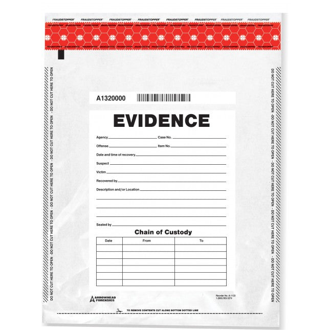 Arrowhead Forensics SureSeal Tamper Indicating Evidence Bags-Tactical Source LLC