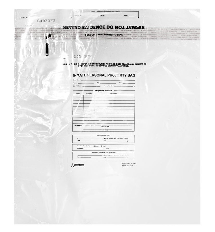 Arrowhead Forensics SureSeal Tamper Indicating Inmate Personal Property Storage Bag - 20” x 20” - 100/pk-Tactical Source LLC