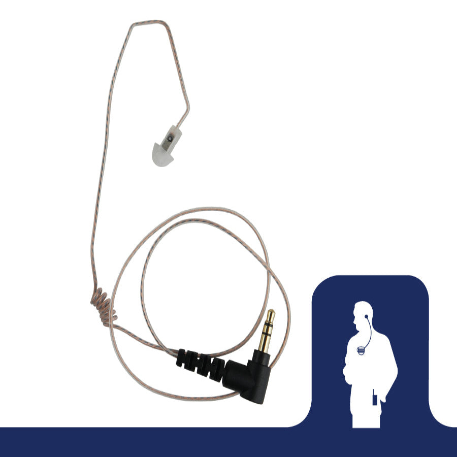 Earphone Connection Whisper Listen only 3.5mm. Clear lightweight earpiece with large and small ear tips and cleaning kit-Tactical Source LLC