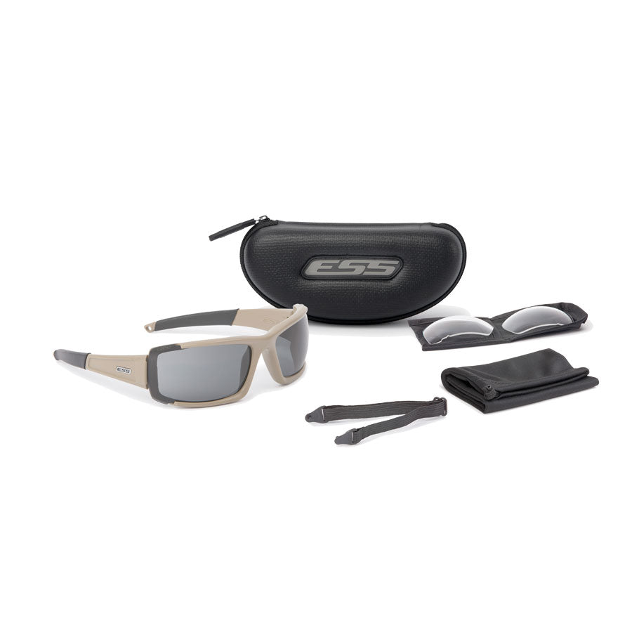 ESS Eye Pro CDI Max Terrain Tan Sunglasses Clear and Smoke Gray Lens-Tactical Source LLC