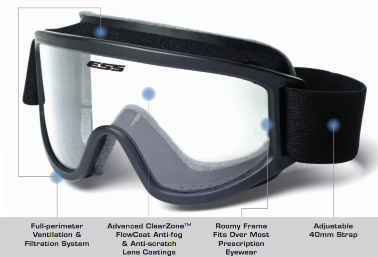 ESS Tactical XT Goggle Black-Tactical Source LLC