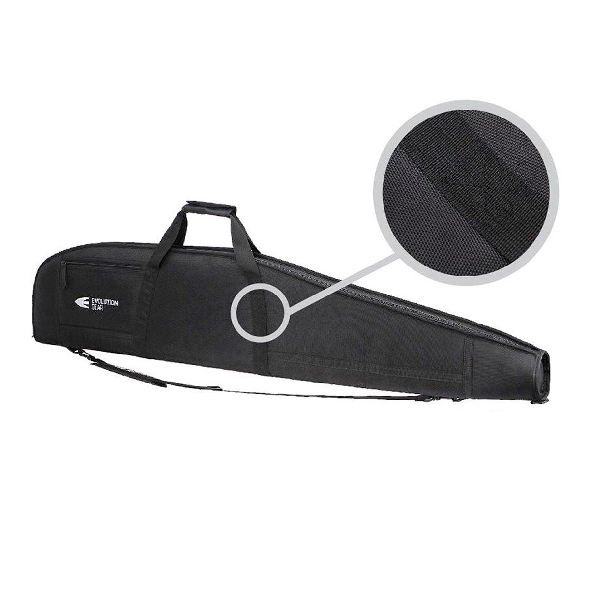 Evolution Gear 52 Inch Rifle Soft Case Gun Bag with Thick Padding and 1680D Exterior Black-Tactical Source LLC