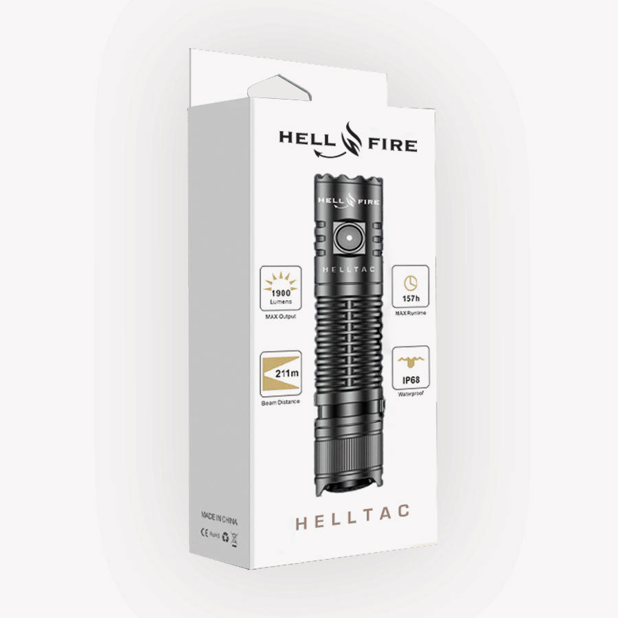 Hellfire Helltac 1900 Lumens Rechargeable Tactical Flashlight-Tactical Source LLC