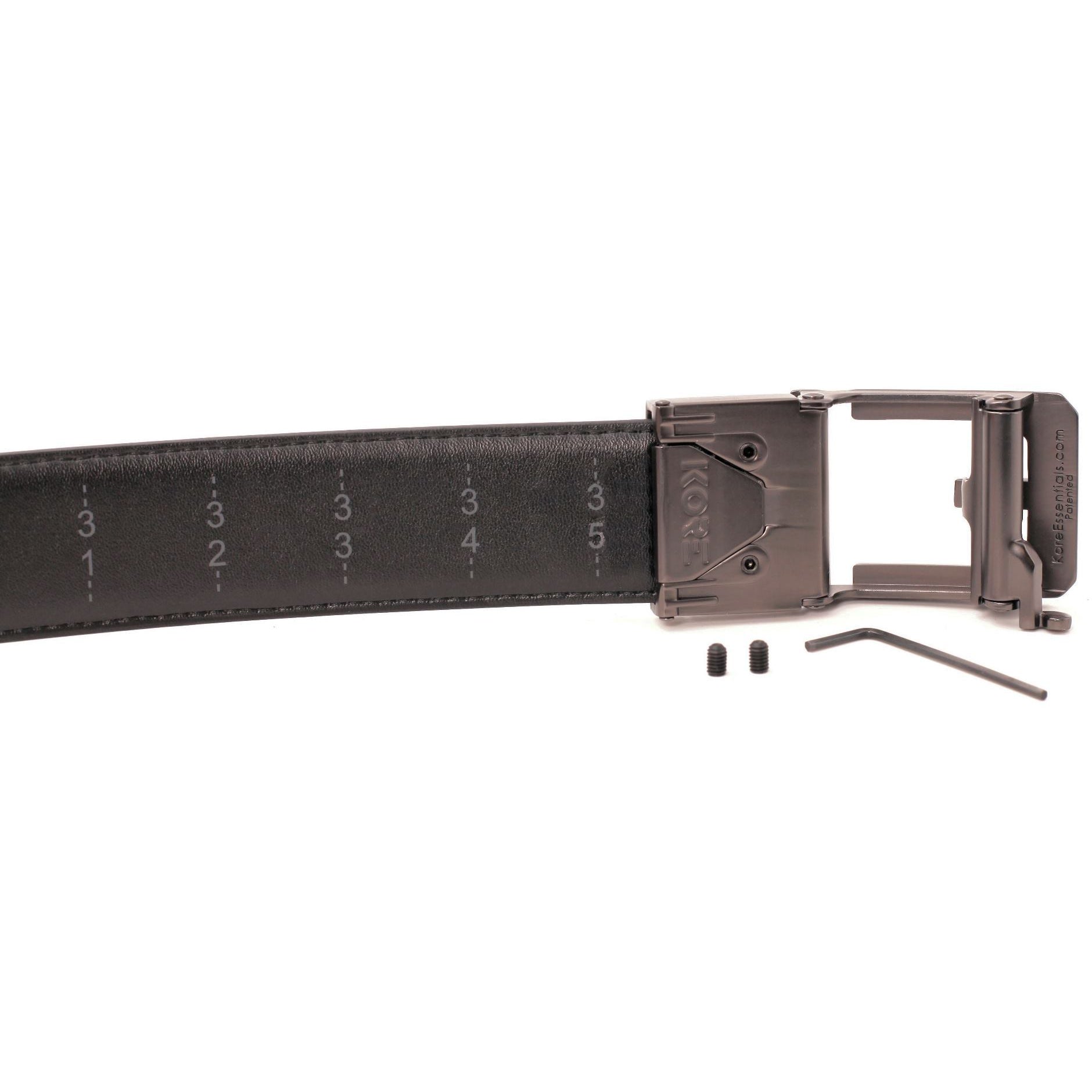 KORE Essentials Leather 1.5" Gun Belt Black with X3 Gunmetal Buckle-Tactical Source LLC