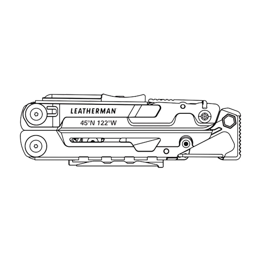 Leatherman Signal Grey with Button Sheath Box-Tactical Source LLC