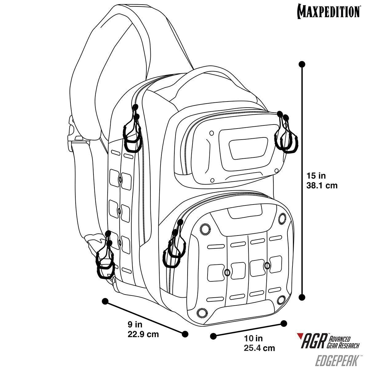 Maxpedition Edgepeak Ambidextrous Sling Pack 15L-Tactical Source LLC
