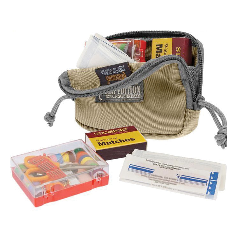 Maxpedition Hook & Loop 3x 5 Inches Zipper Pocket Khaki Foliage-Tactical Source LLC