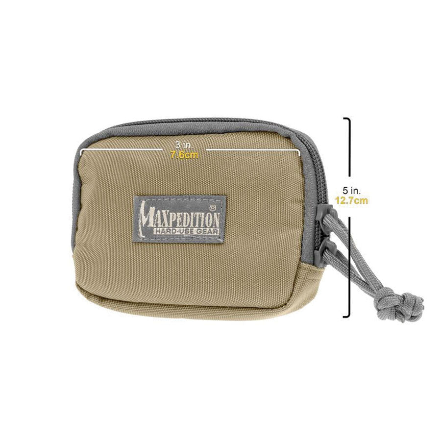 Maxpedition Hook & Loop 3x 5 Inches Zipper Pocket Khaki Foliage-Tactical Source LLC