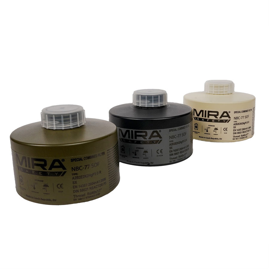 Mira Safety CBRN Gas Mask Filter NBC77 SOF 40mm Thread Canister-Tactical Source LLC