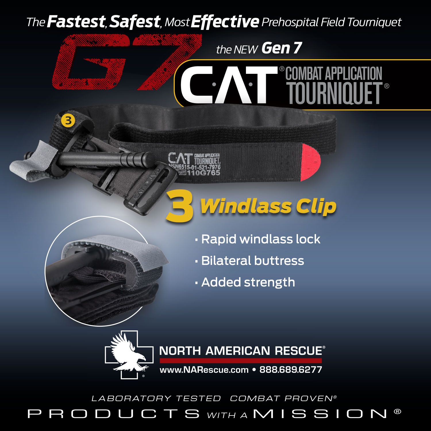 North American Rescue Combat Application Tourniquet Gen 7 CAT TQ-Tactical Source LLC