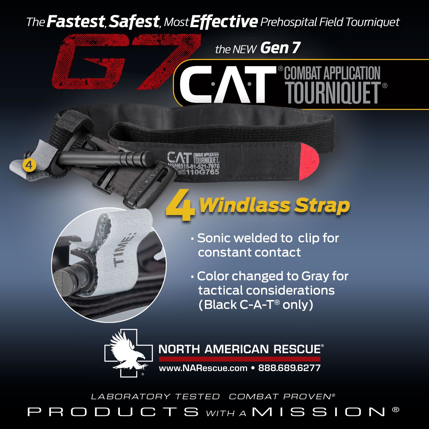 North American Rescue Combat Application Tourniquet Gen 7 CAT TQ-Tactical Source LLC