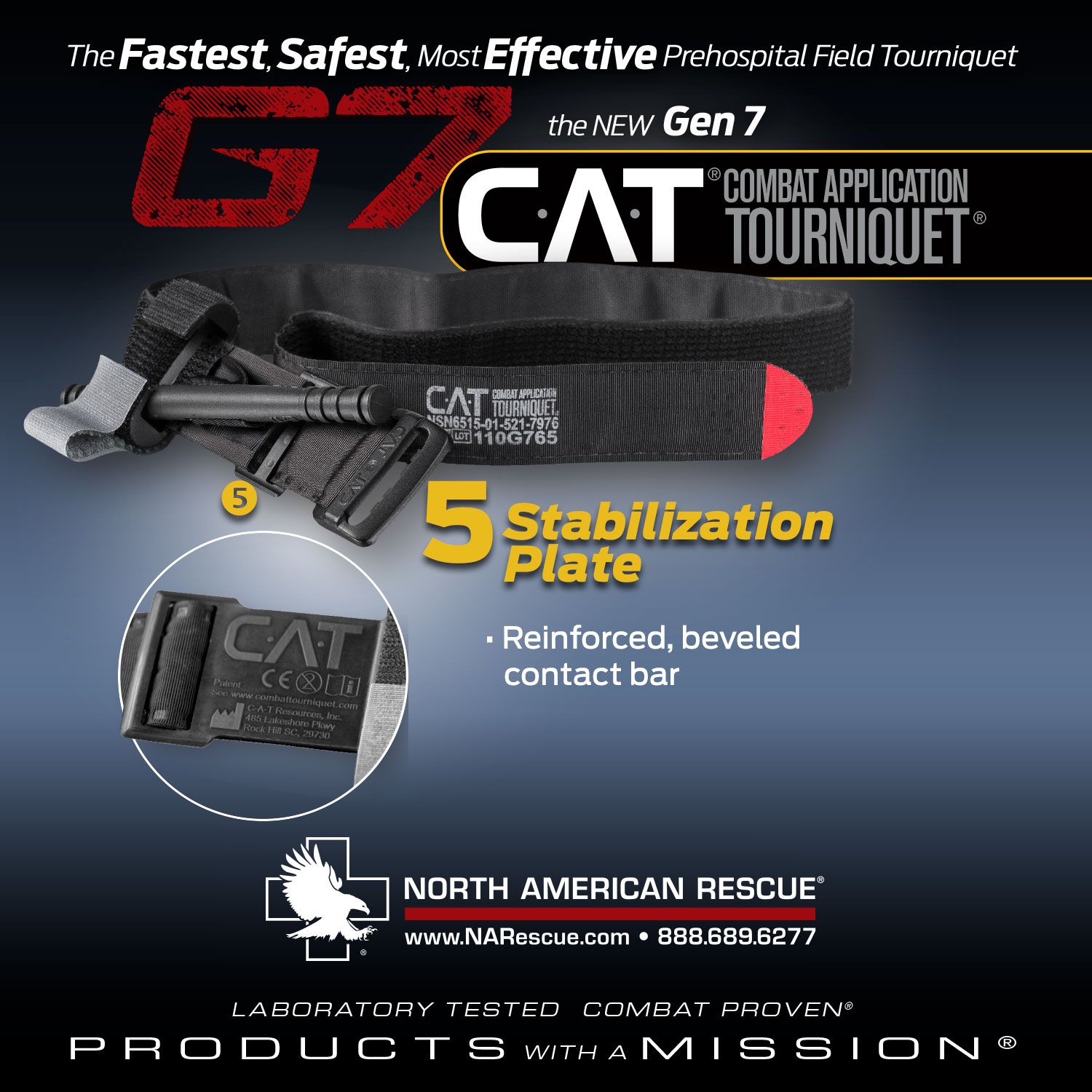 North American Rescue Combat Application Tourniquet Gen 7 CAT TQ-Tactical Source LLC