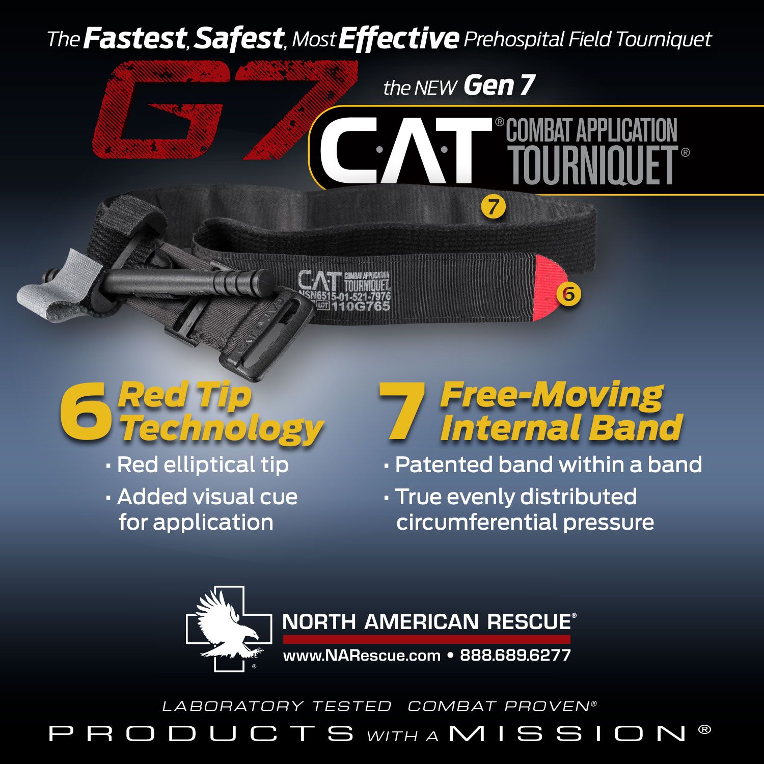North American Rescue Combat Application Tourniquet Gen 7 CAT TQ-Tactical Source LLC
