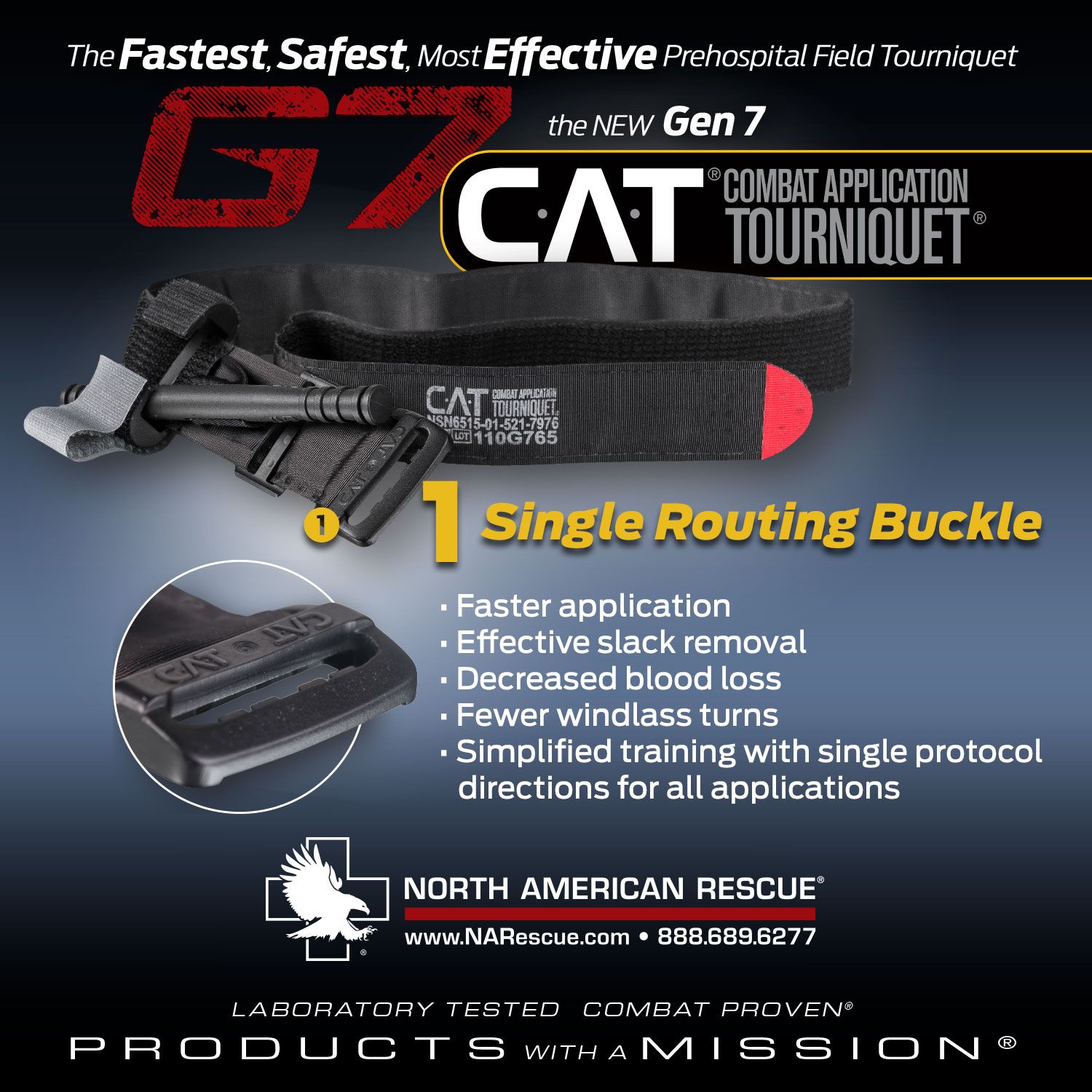 North American Rescue Combat Application Tourniquet Gen 7 CAT TQ-Tactical Source LLC