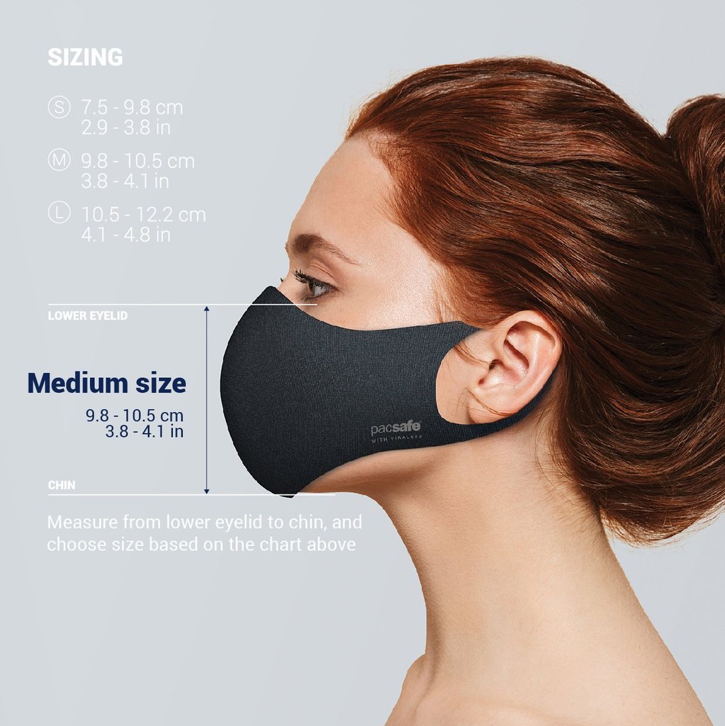 Pacsafe ViralOff Protective Face Mask with Polygiene-Tactical Source LLC