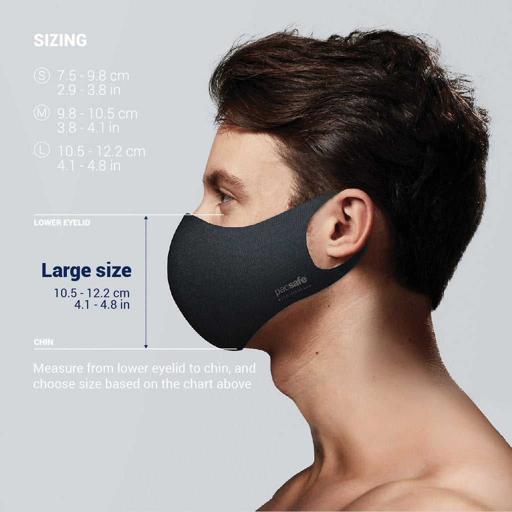 Pacsafe ViralOff Protective Face Mask with Polygiene-Tactical Source LLC