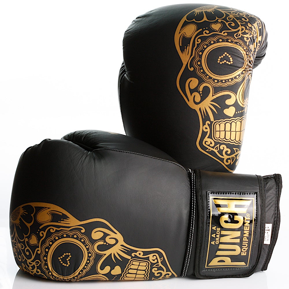 Punch Equipment Trophy Getters Gold Skull Commercial Boxing Gloves-Tactical Source LLC