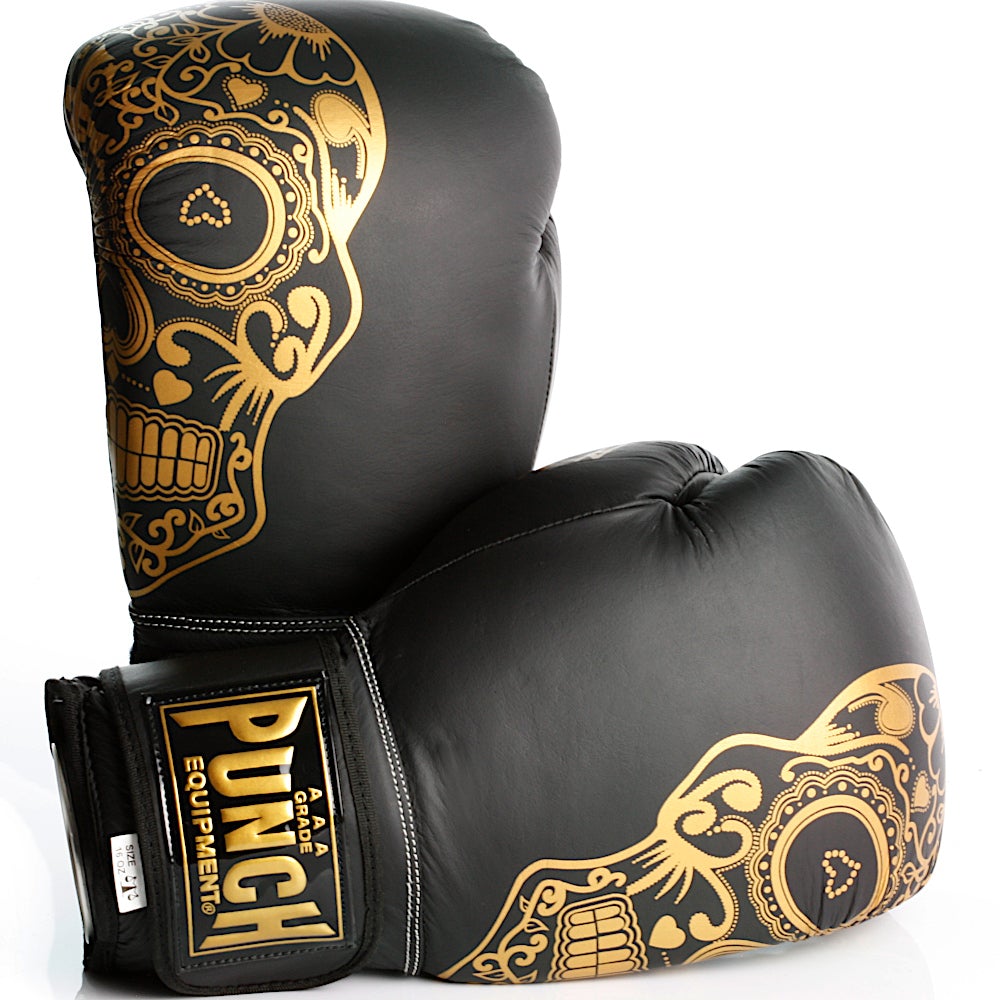 Punch Equipment Trophy Getters Gold Skull Commercial Boxing Gloves-Tactical Source LLC