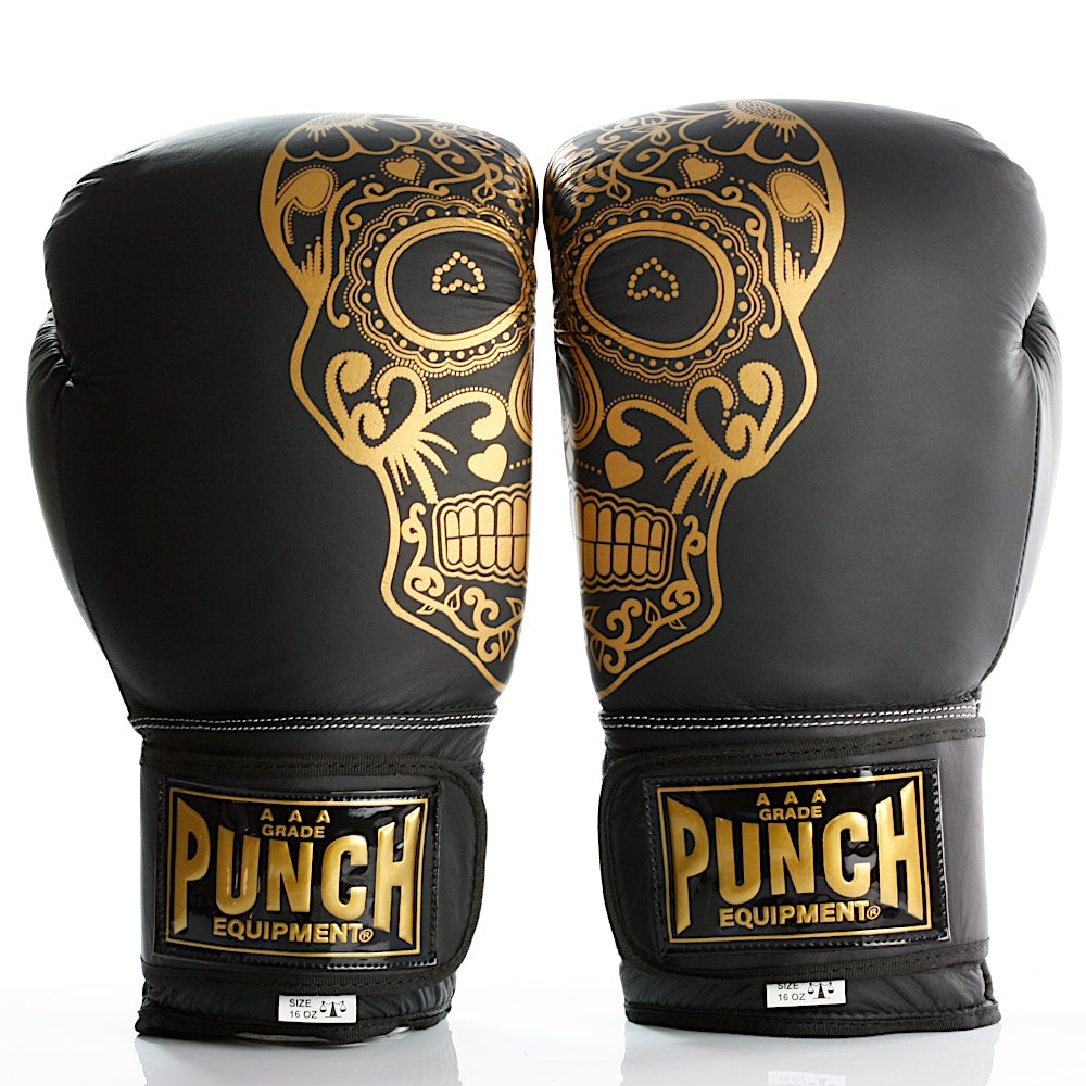 Punch Equipment Trophy Getters Gold Skull Commercial Boxing Gloves-Tactical Source LLC