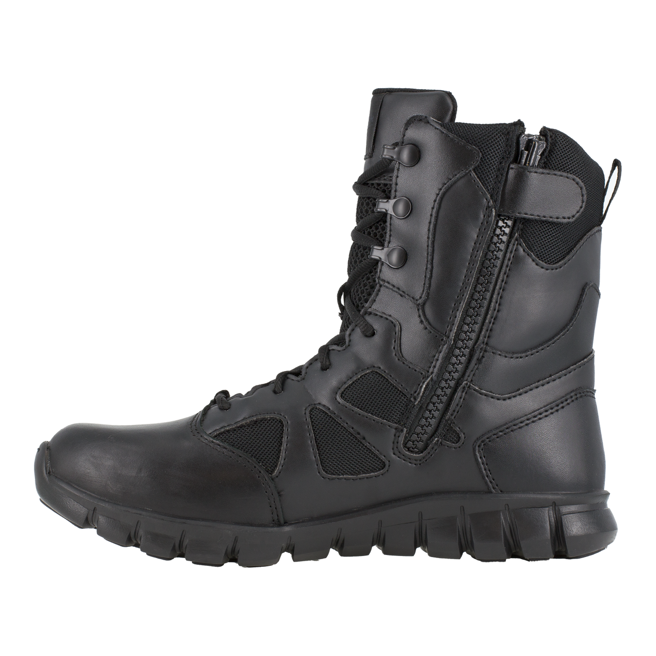 Reebok Tactical Men's 8 Inch Sublite Cushion Tactical Boots with Side Zipper Black RB8805-Tactical Source LLC