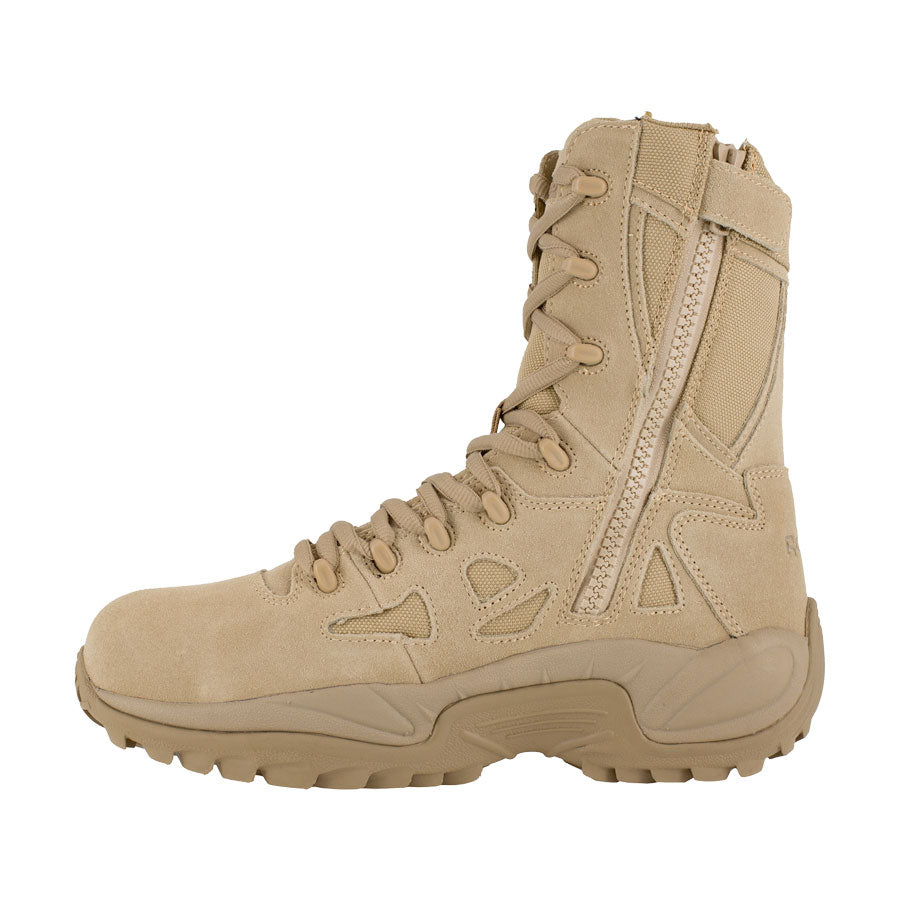 Reebok Tactical Rapid Response 8 Inch Stealth Boot Composite Toe with Side Zip - Desert Tan-Tactical Source LLC
