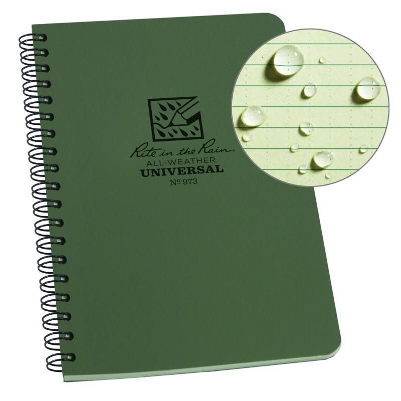 Rite in the Rain No973 Side Spiral Notebook Universal Green-Tactical Source LLC