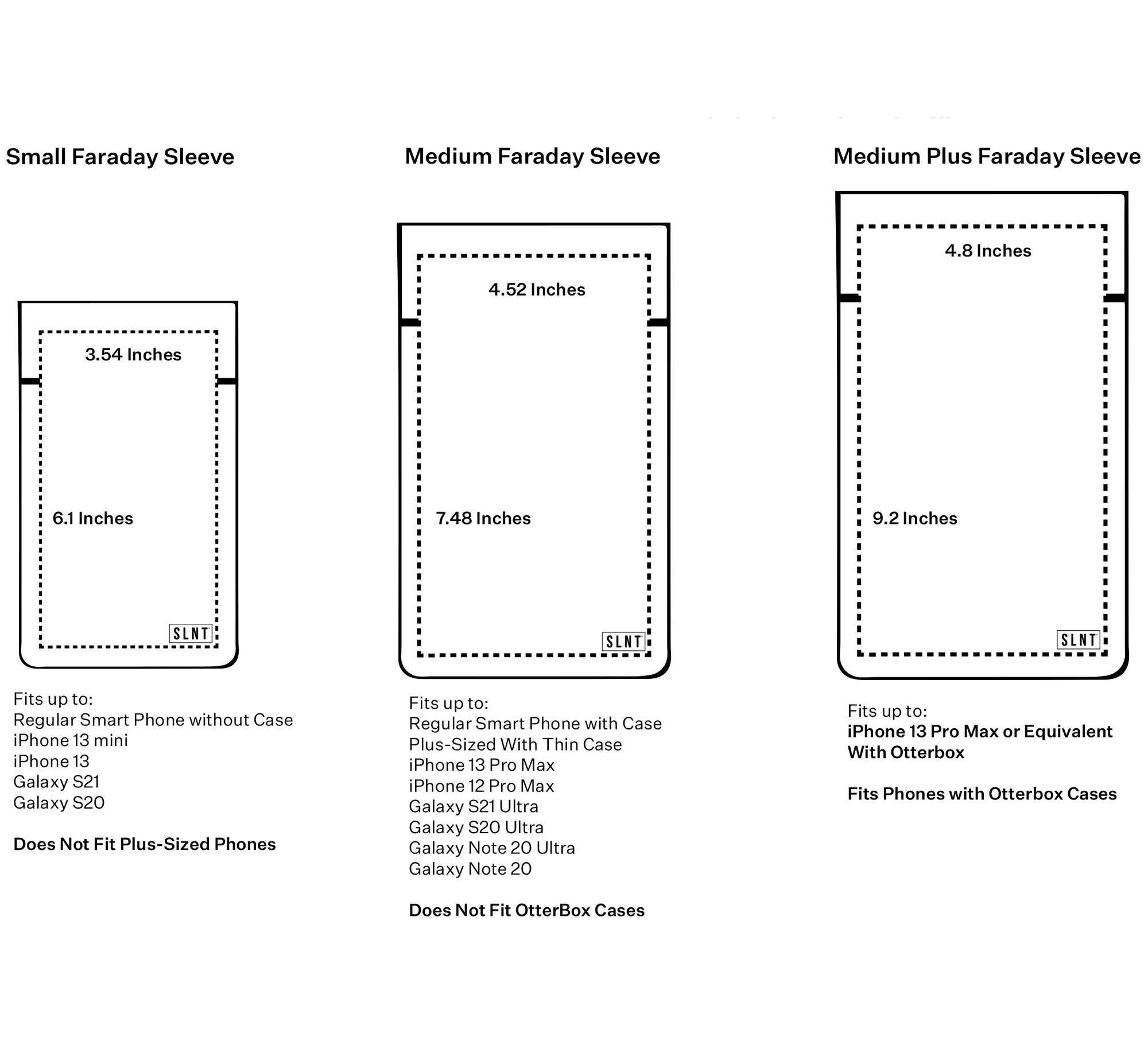 SLNT Faraday Sleeves for Phones Weatherproof Nylon Black-Tactical Source LLC