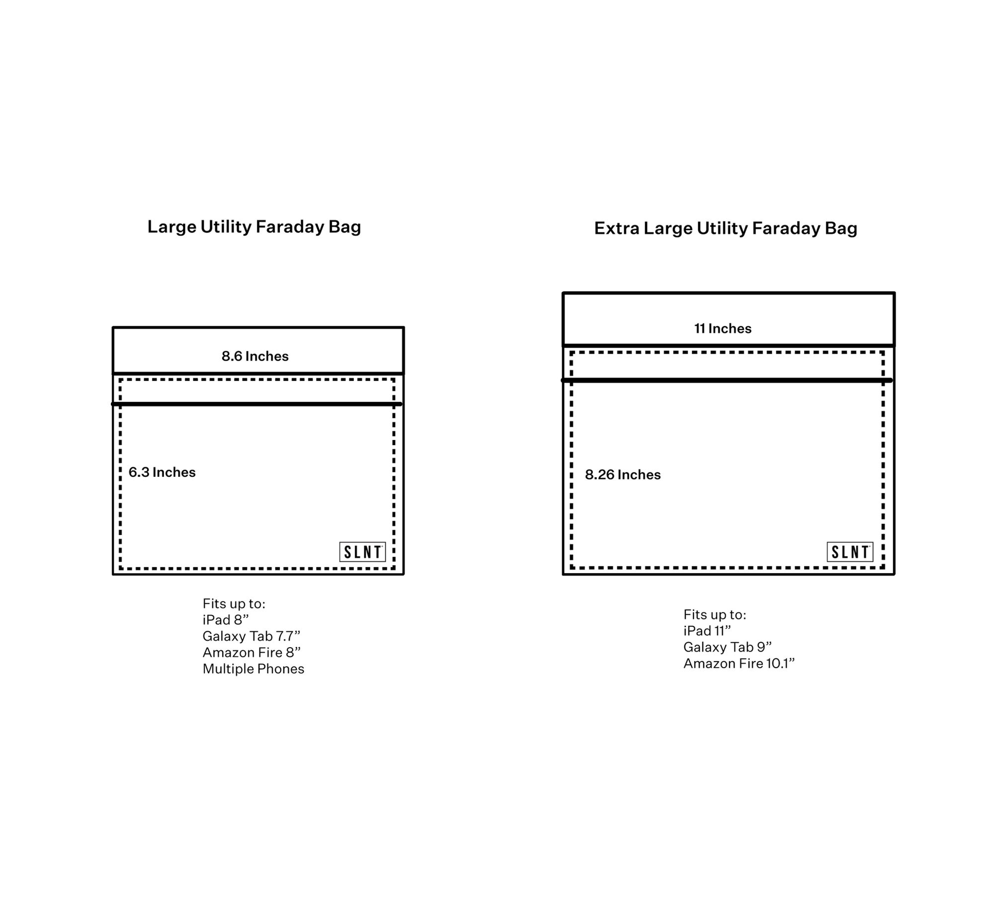 SLNT Utility Faraday Bags for Tablets and Multiple Devices Black-Tactical Source LLC