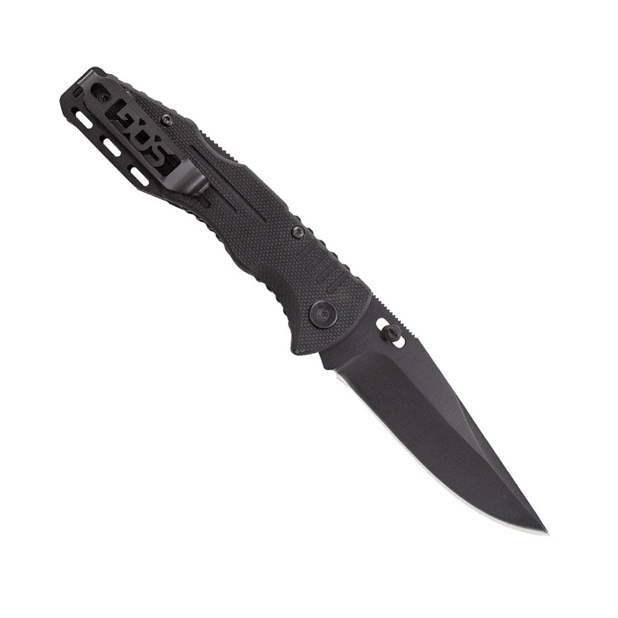 SOG Salute Mini Black Plain Edge Knife-Tactical Source LLC