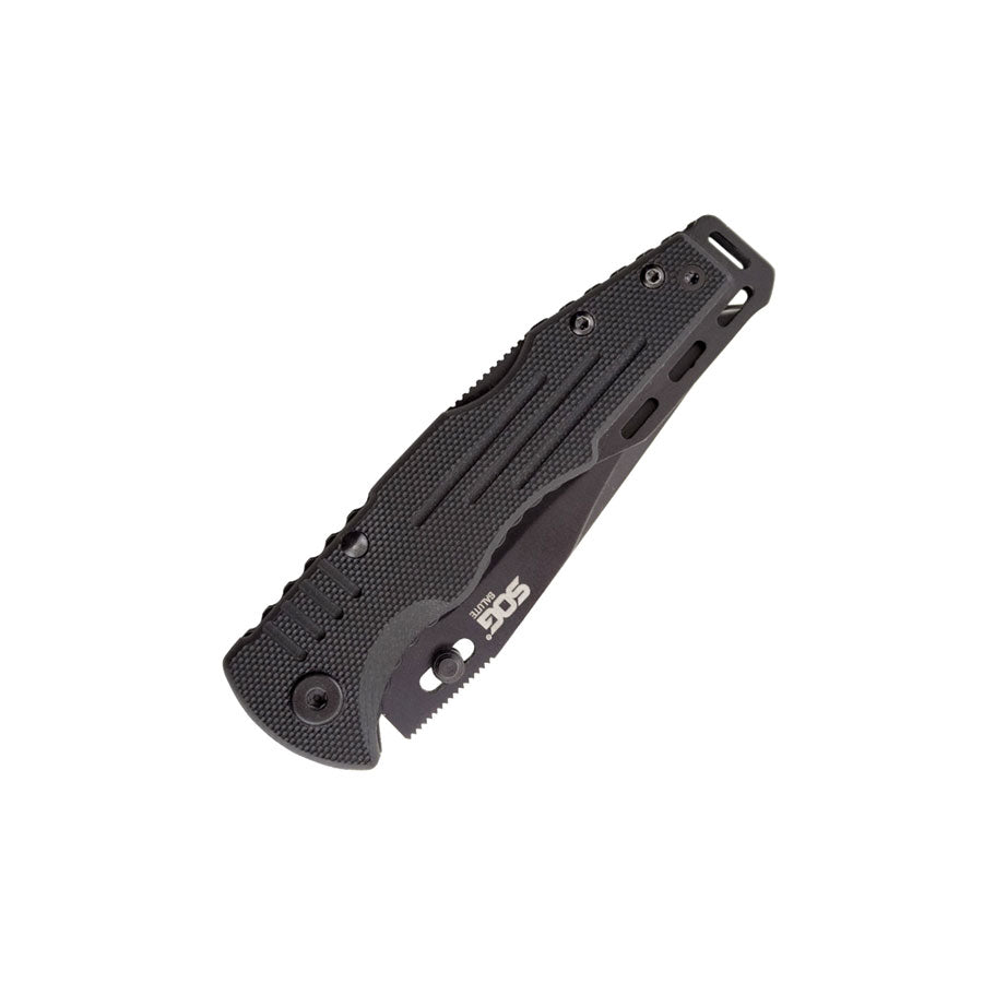 SOG Salute Mini Black Plain Edge Knife-Tactical Source LLC