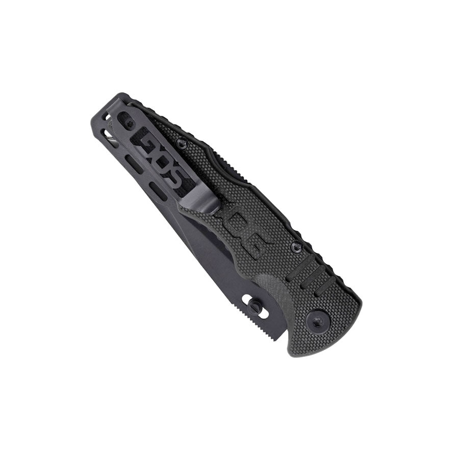 SOG Salute Mini Black Plain Edge Knife-Tactical Source LLC