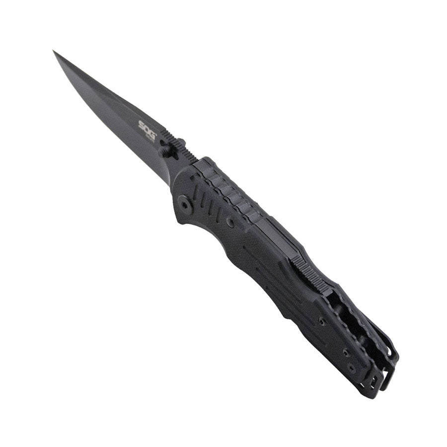 SOG Salute Mini Black Plain Edge Knife-Tactical Source LLC