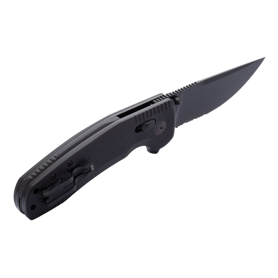 SOG TAC XR Blackout Serrated Knive-Tactical Source LLC