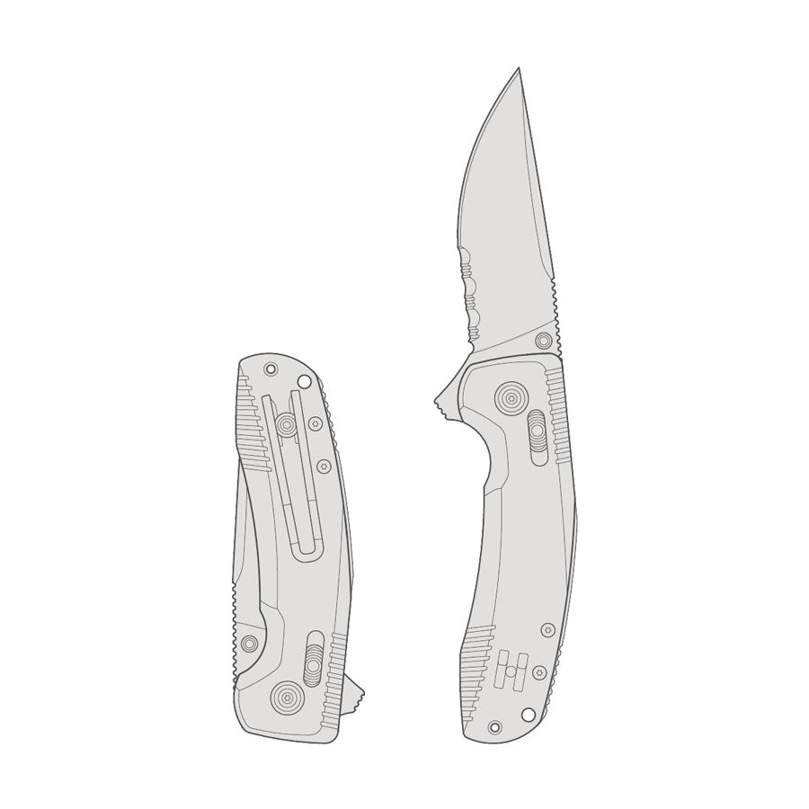 SOG TAC XR Blackout Serrated Knive-Tactical Source LLC