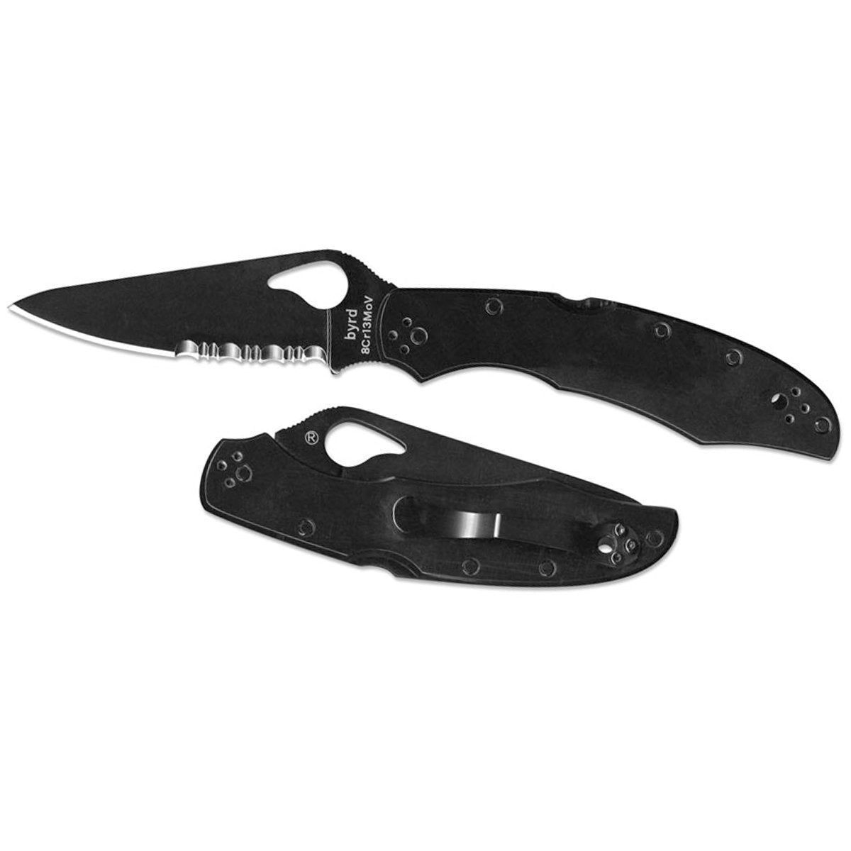 Spyderco Cara Cara2 Black Combo Black Blade Knife-Tactical Source LLC