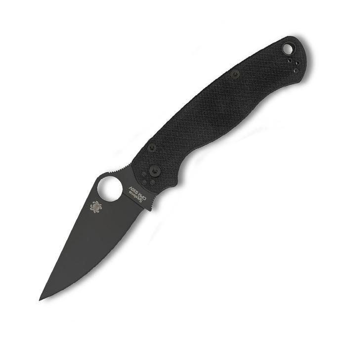 Spyderco Para Military 2 G-10 Black Blade Plain Edge-Tactical Source LLC
