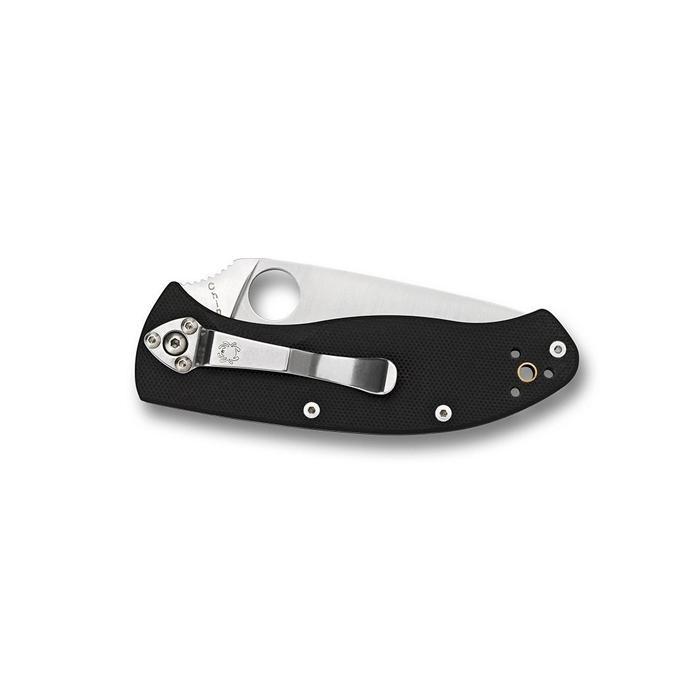 Spyderco Tenacious G-10 Black Handle Satin Combo Edge-Tactical Source LLC
