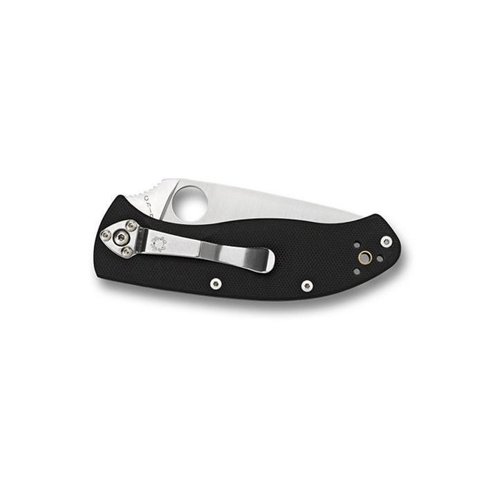 Spyderco Tenacious G-10 Black Handle Satin Plain Edge-Tactical Source LLC