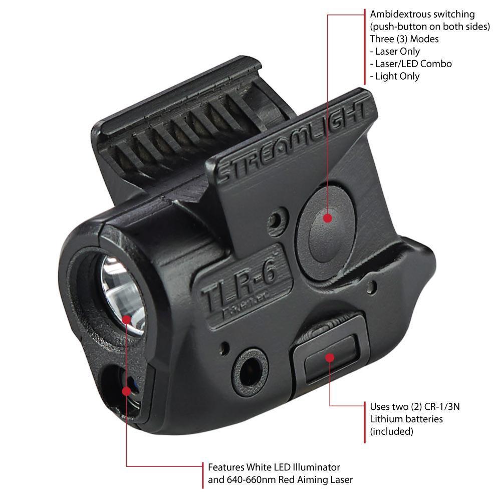 Streamlight TLR-6 Tactical Weapon Light with Integrated Red Aiming Laser Universal Kit-Tactical Source LLC