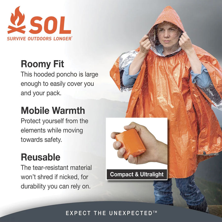 Survive Outdoors Longer SOL Heat Reflective Poncho-Tactical Source LLC