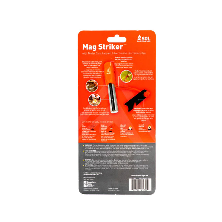 Survive Outdoors Longer SOL Mag Striker with Tinder Cord-Tactical Source LLC